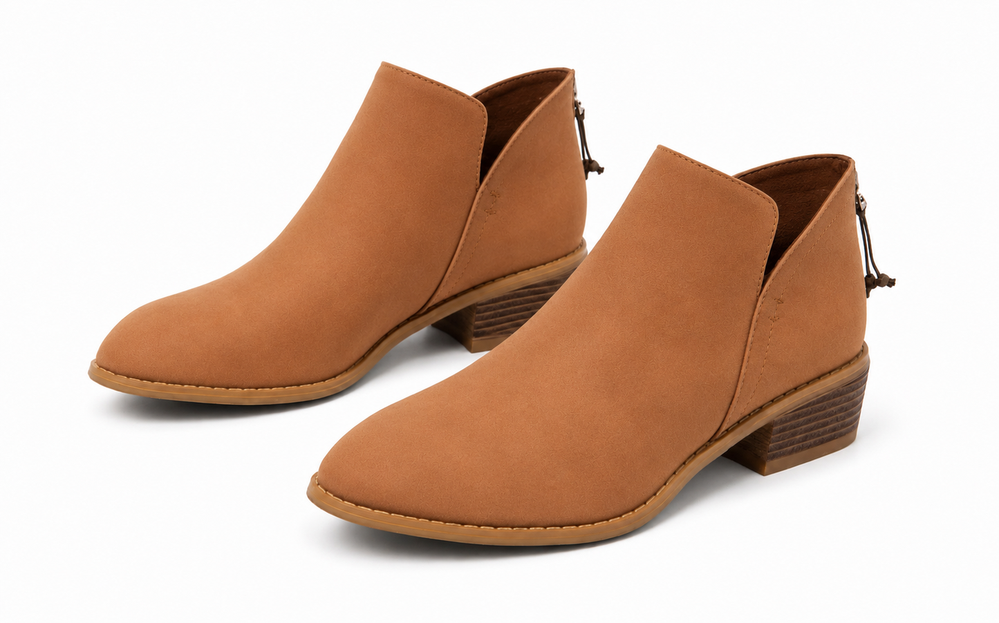 V-Cut Ankle Boot | Tan