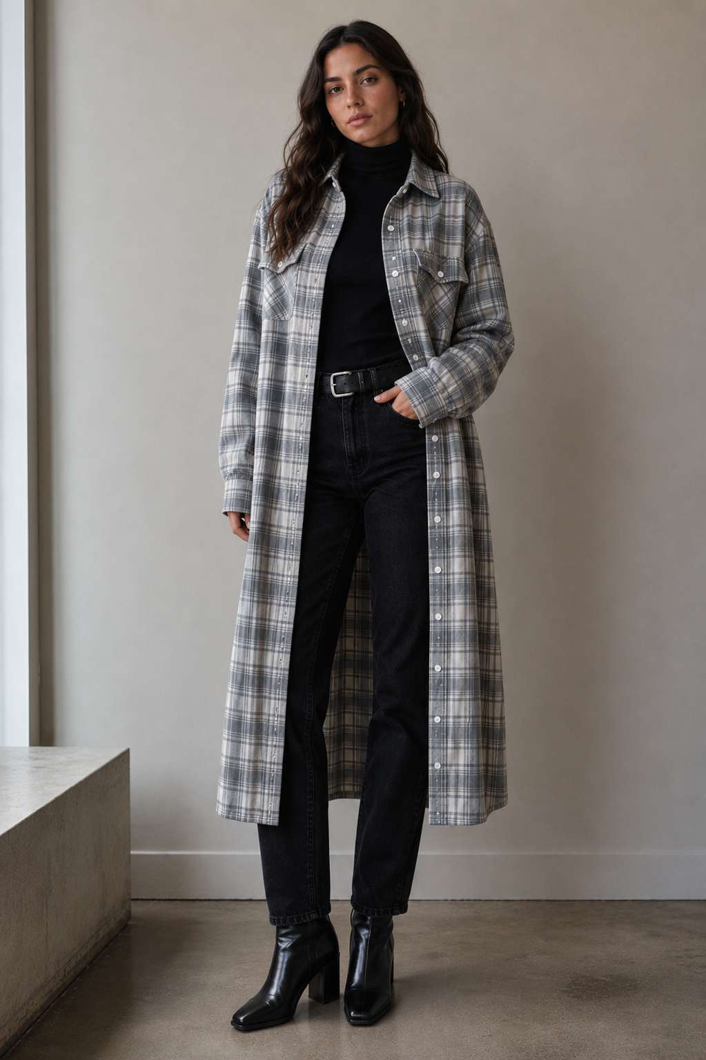 Long Shacket - Grey