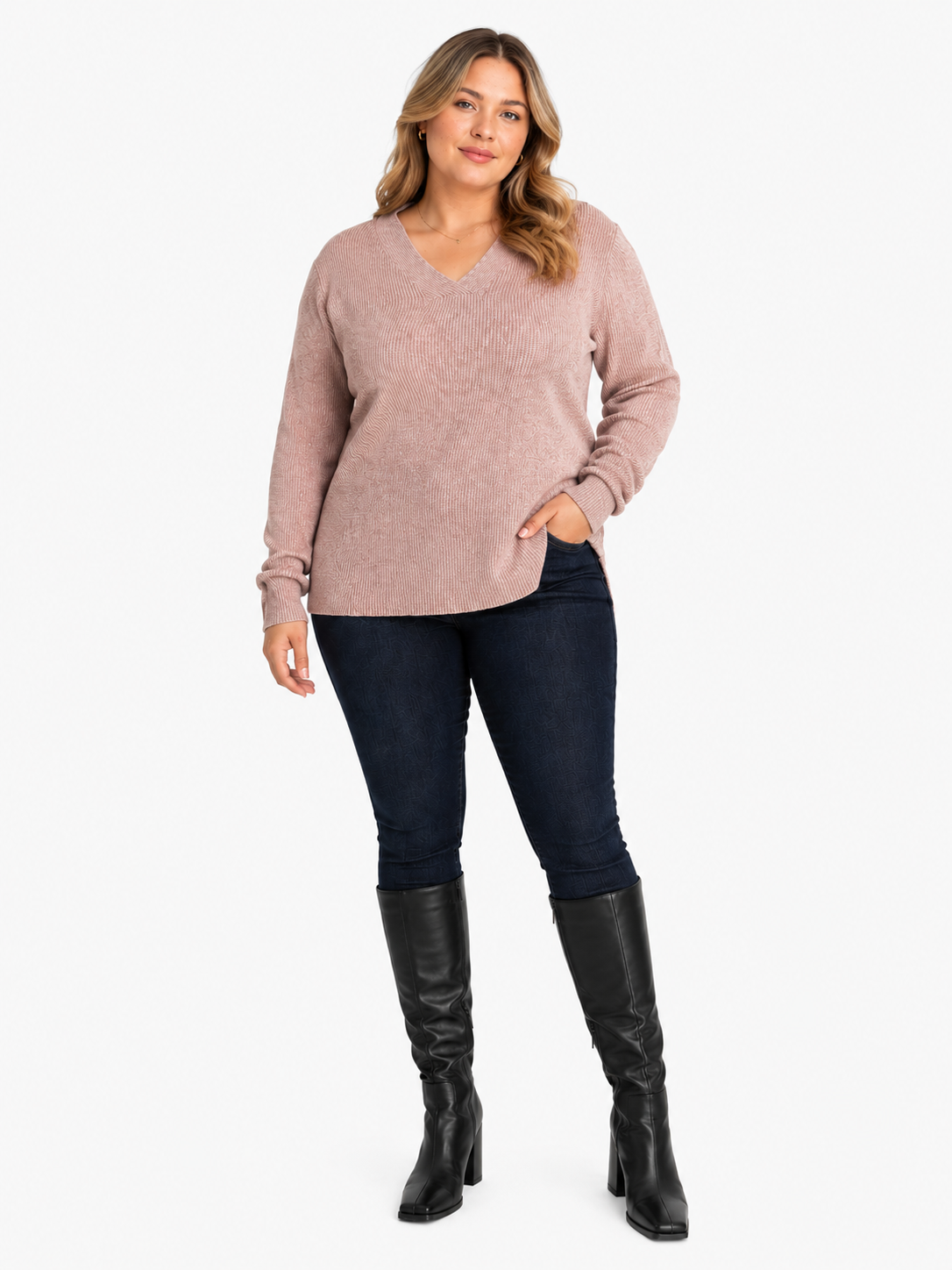 Cloud Soft V-Neck Jersey
- Pink
