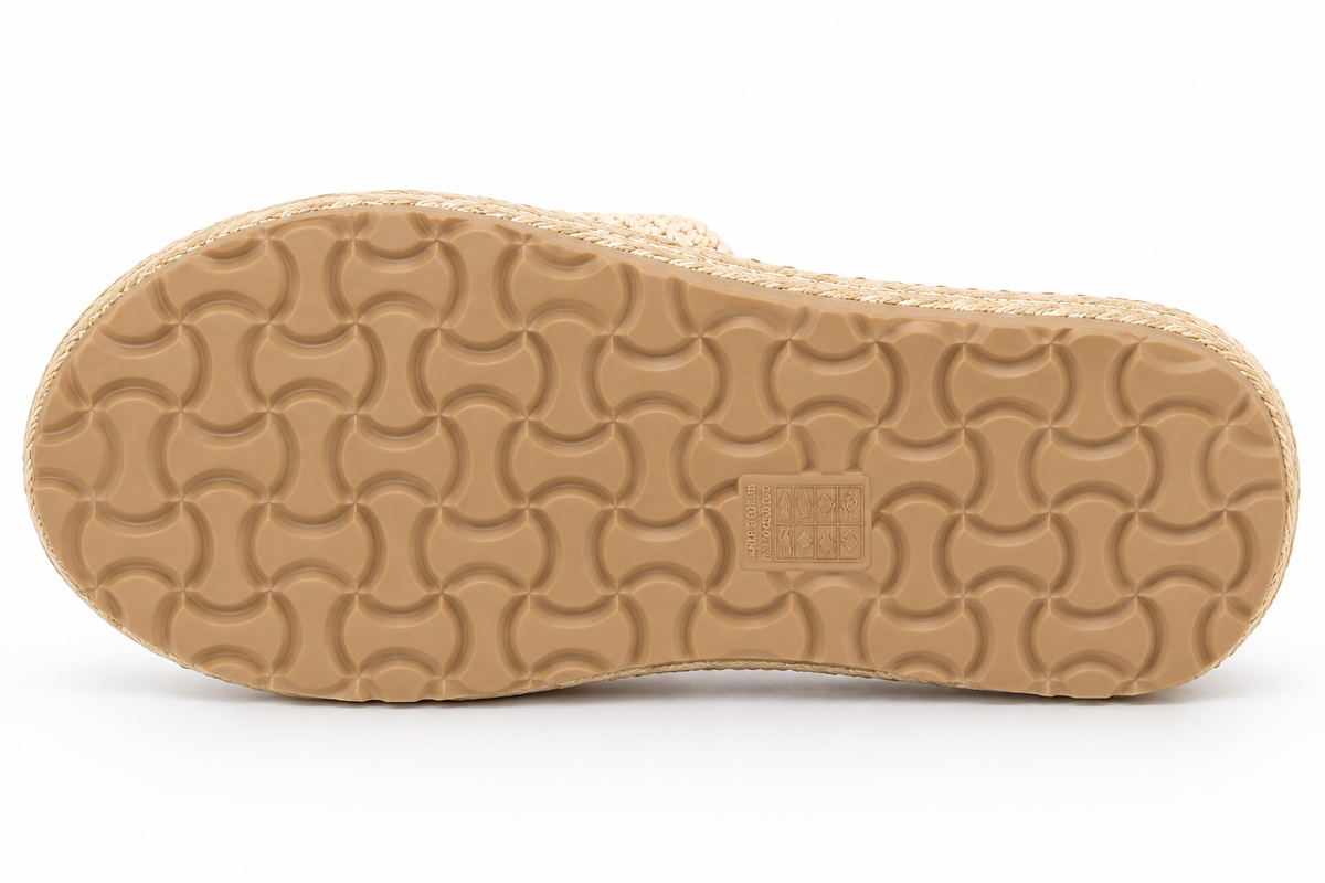 Woven Platform Slide | Cream