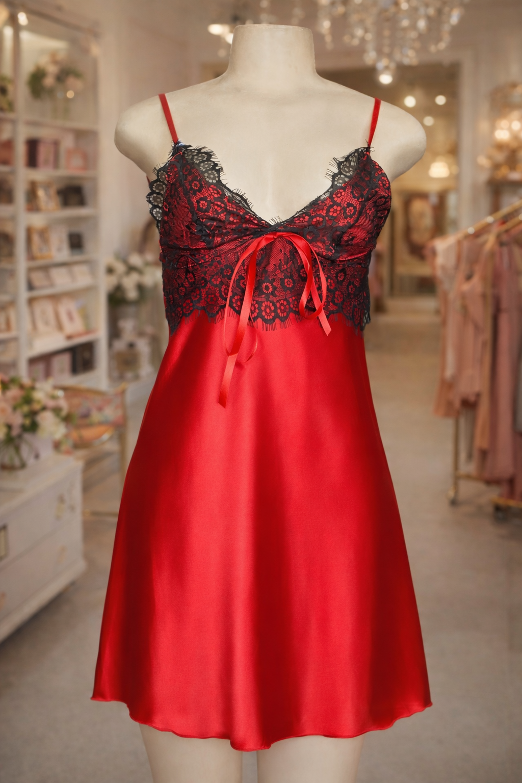 Satin Lace Night Dress