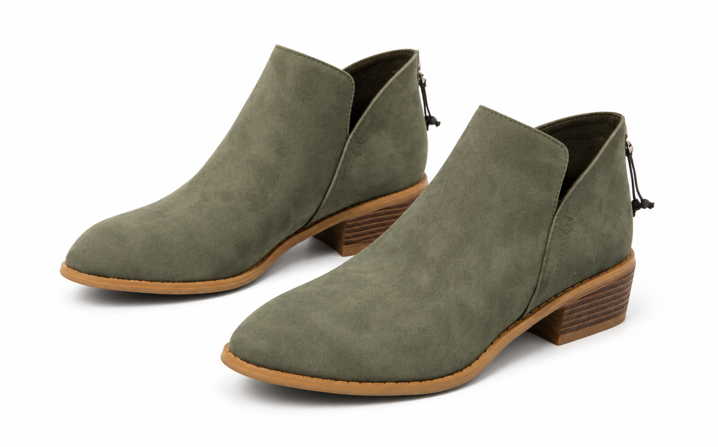 V-Cut Ankle Boot | Green