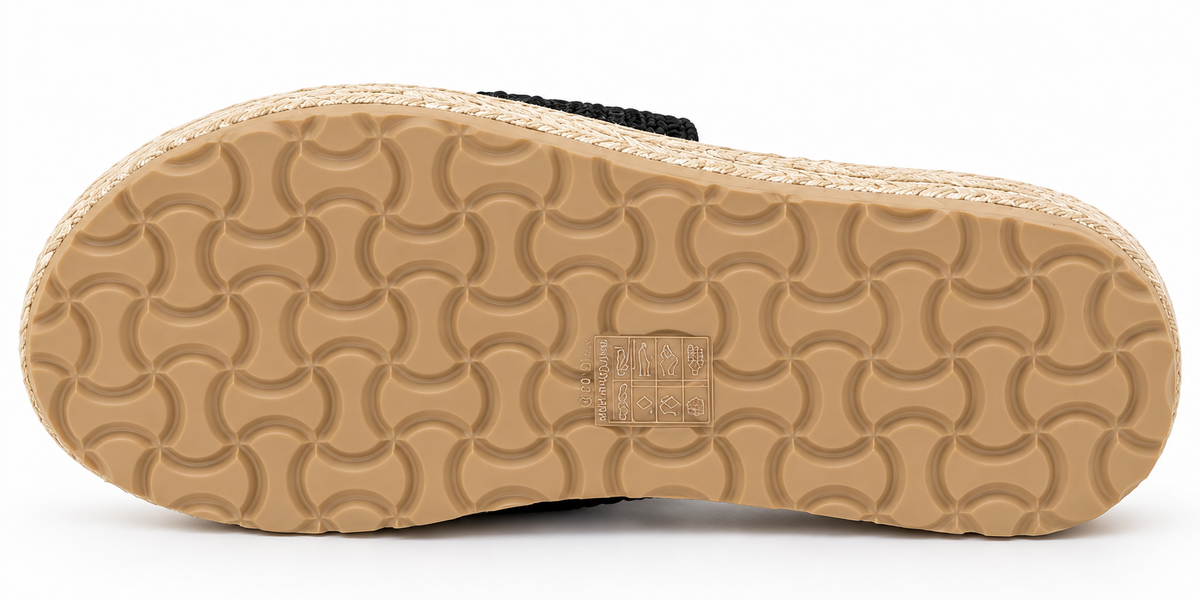 Woven Platform Slide | Black