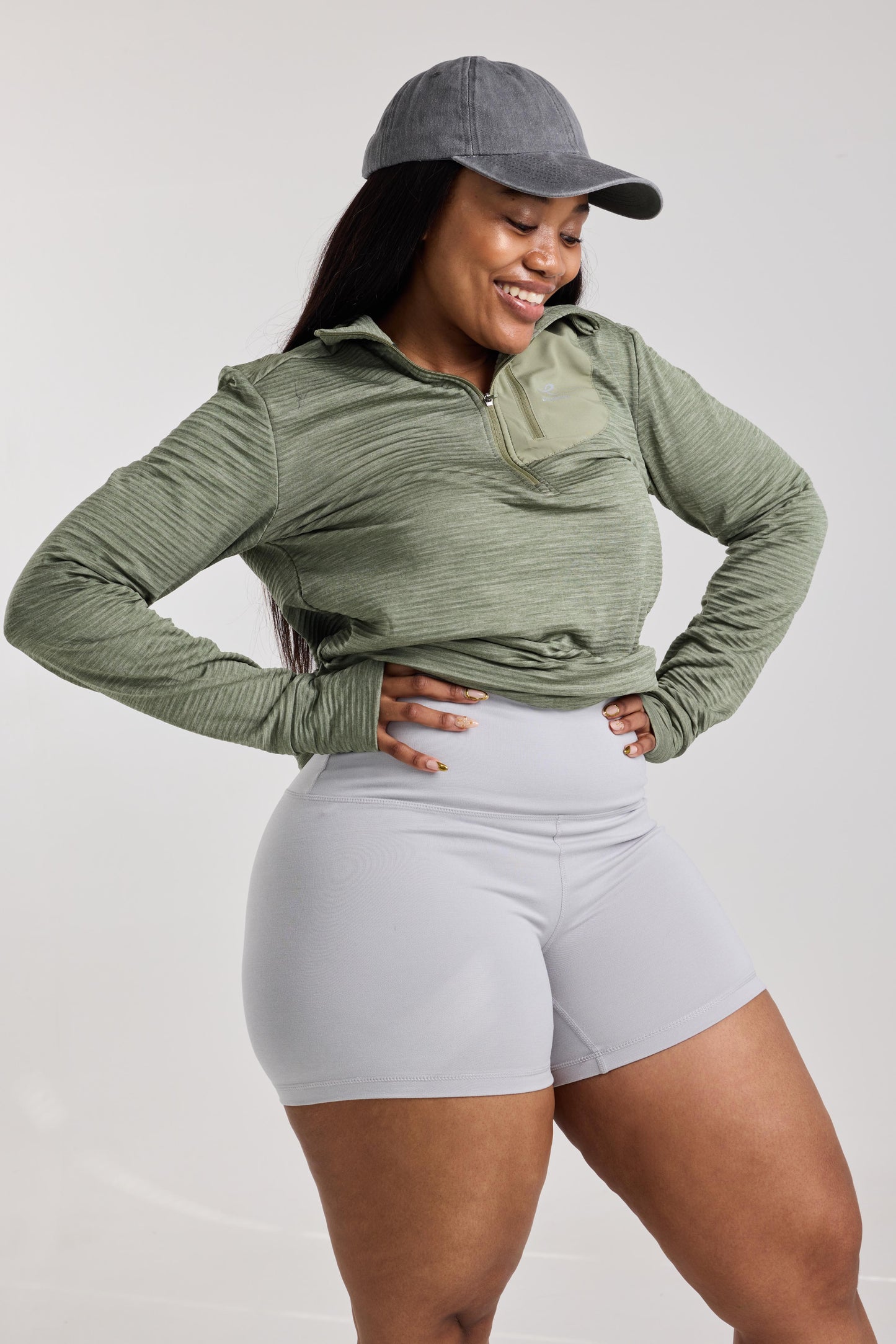 Yogalicious Lux High-Rise Training Shorts - Grey