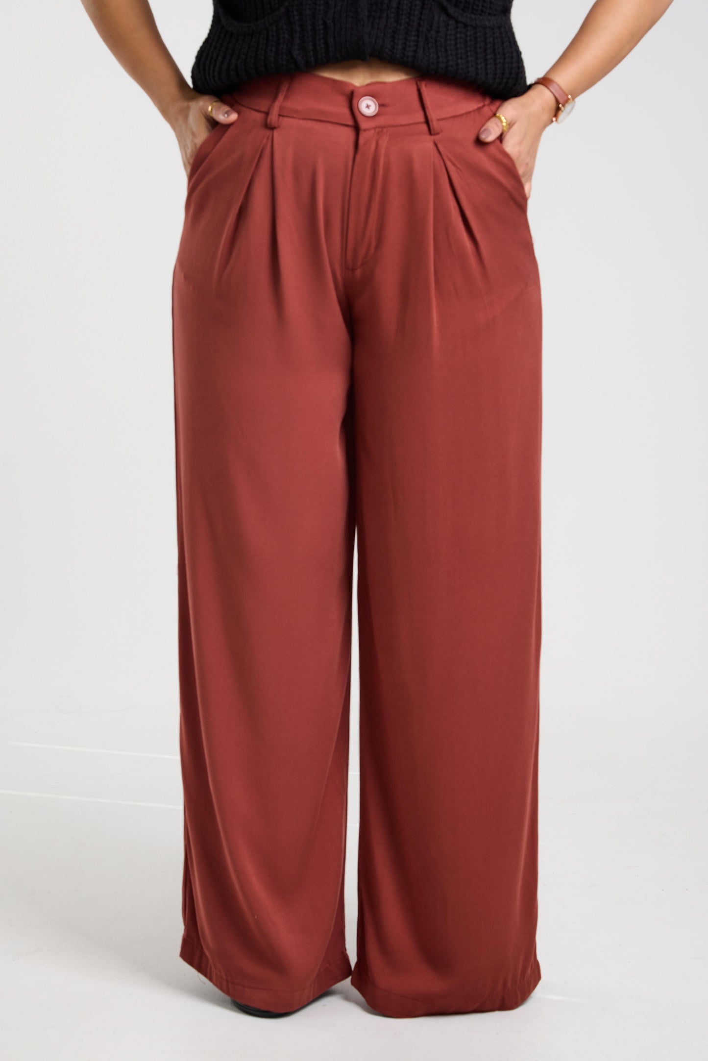 Terracotta Wide-Leg Trouser
