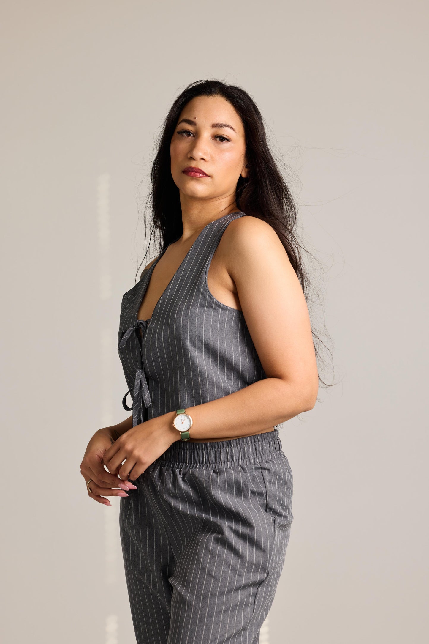 Grey Pinstripe Co-ord Set