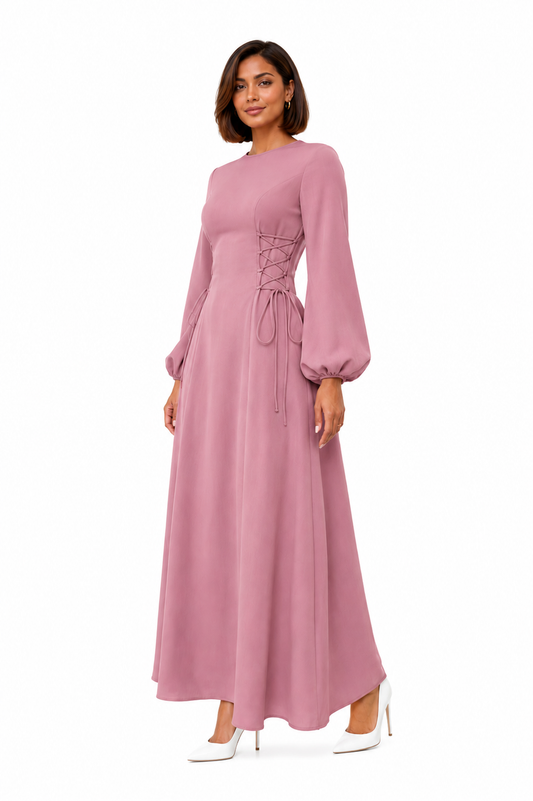 Pink Linen Flair Dress