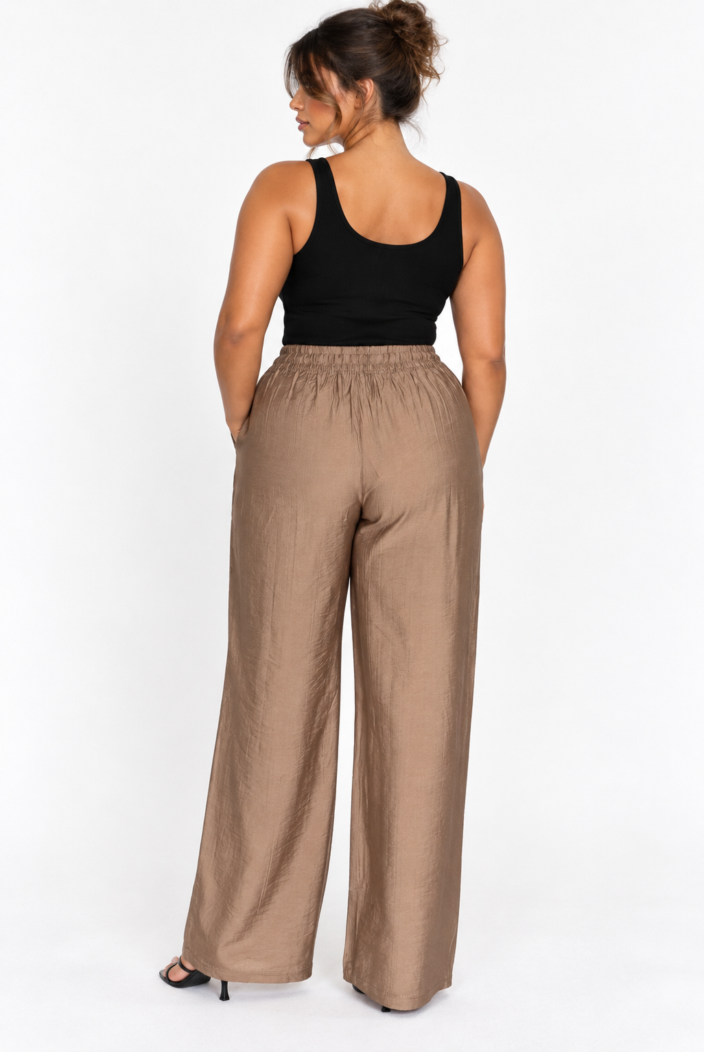 Linen Wide Leg Trouser | Taupe