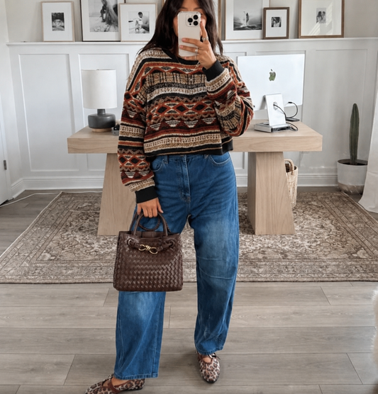 Ladies Cropped Knit - Brown