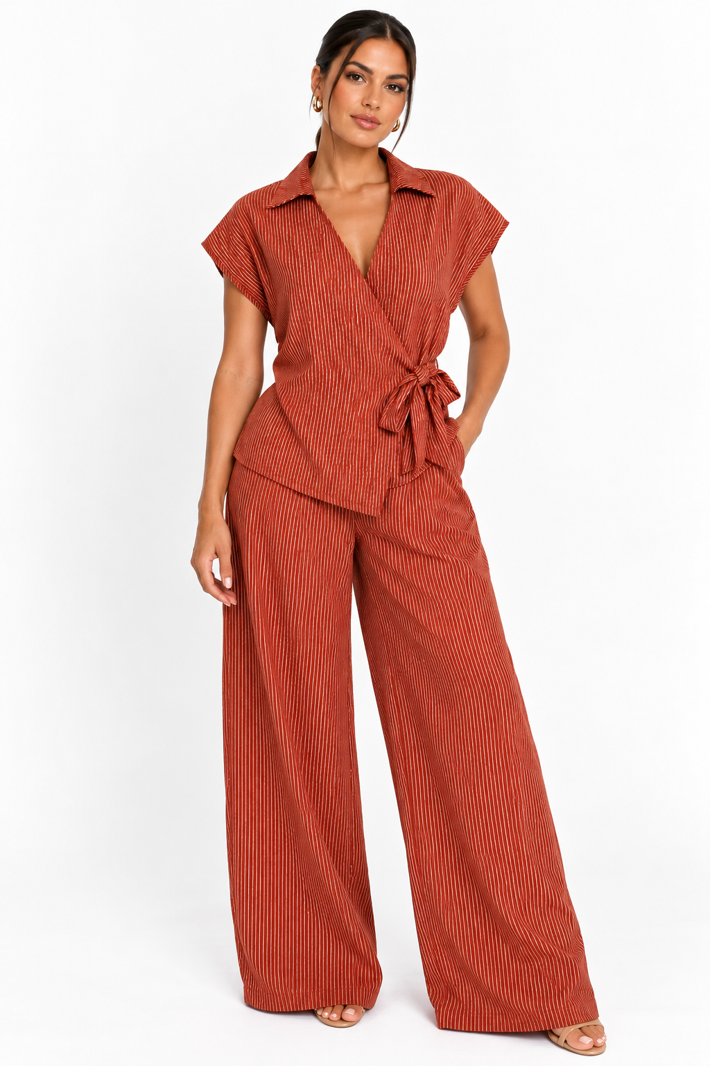 Stripe Co-Ord Set | Burnt Orange