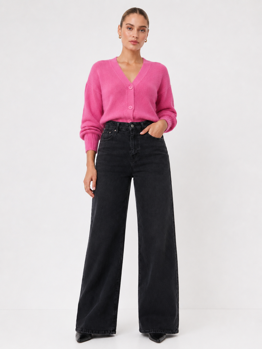 Wide Leg Black Denim