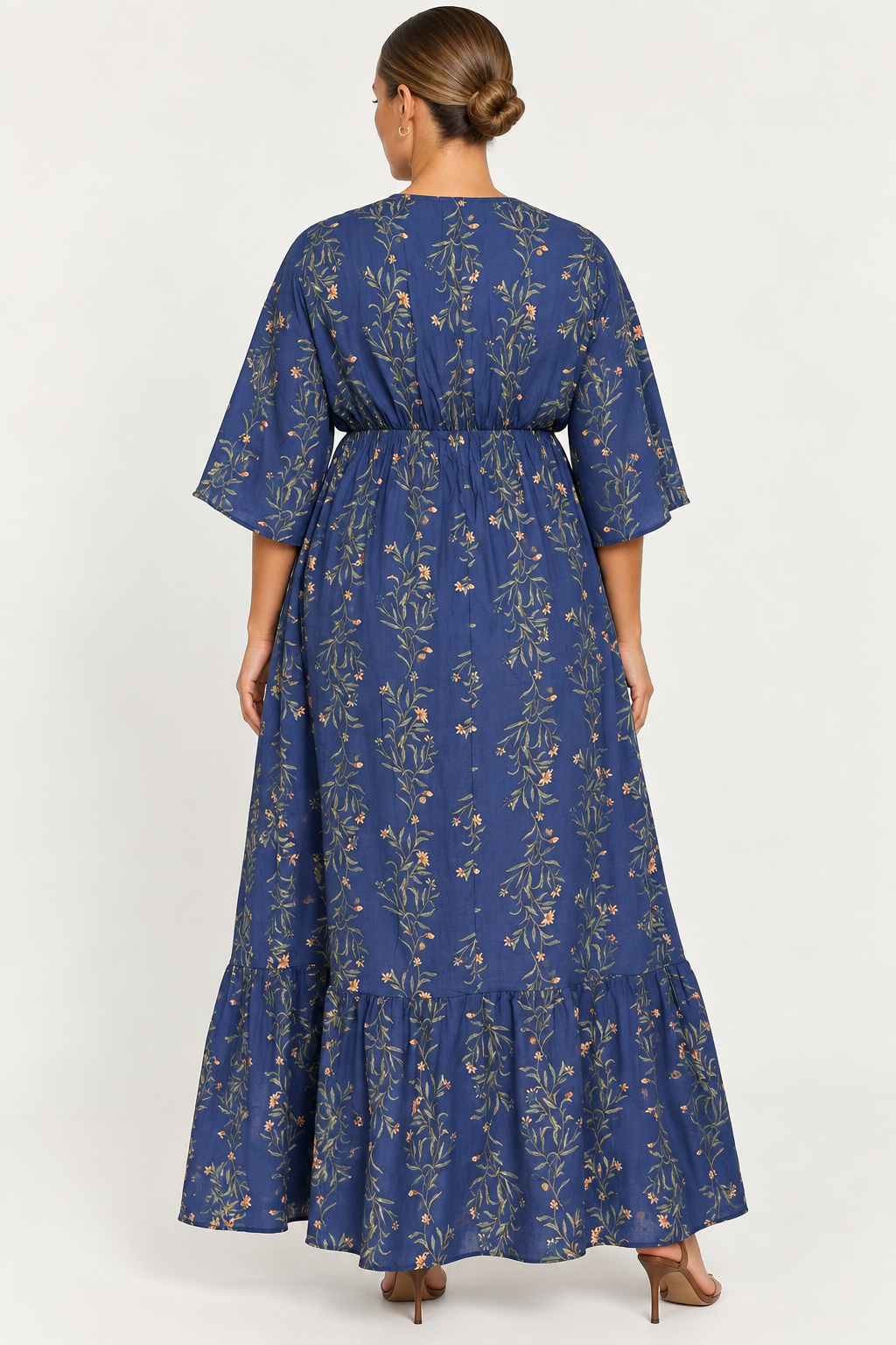 The Amara Botanical Dress - Blue