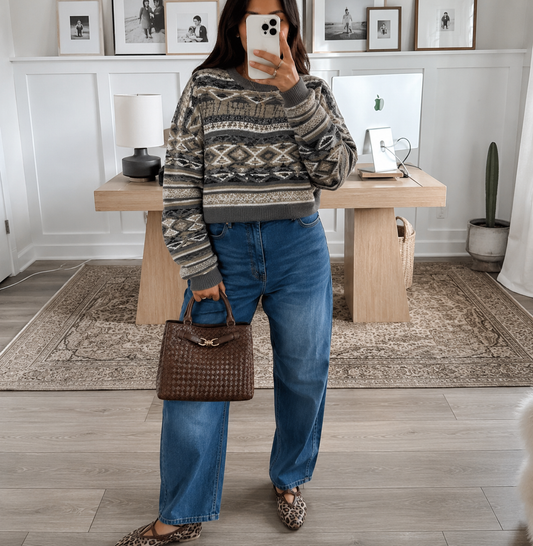 Ladies Cropped Knit - Grey