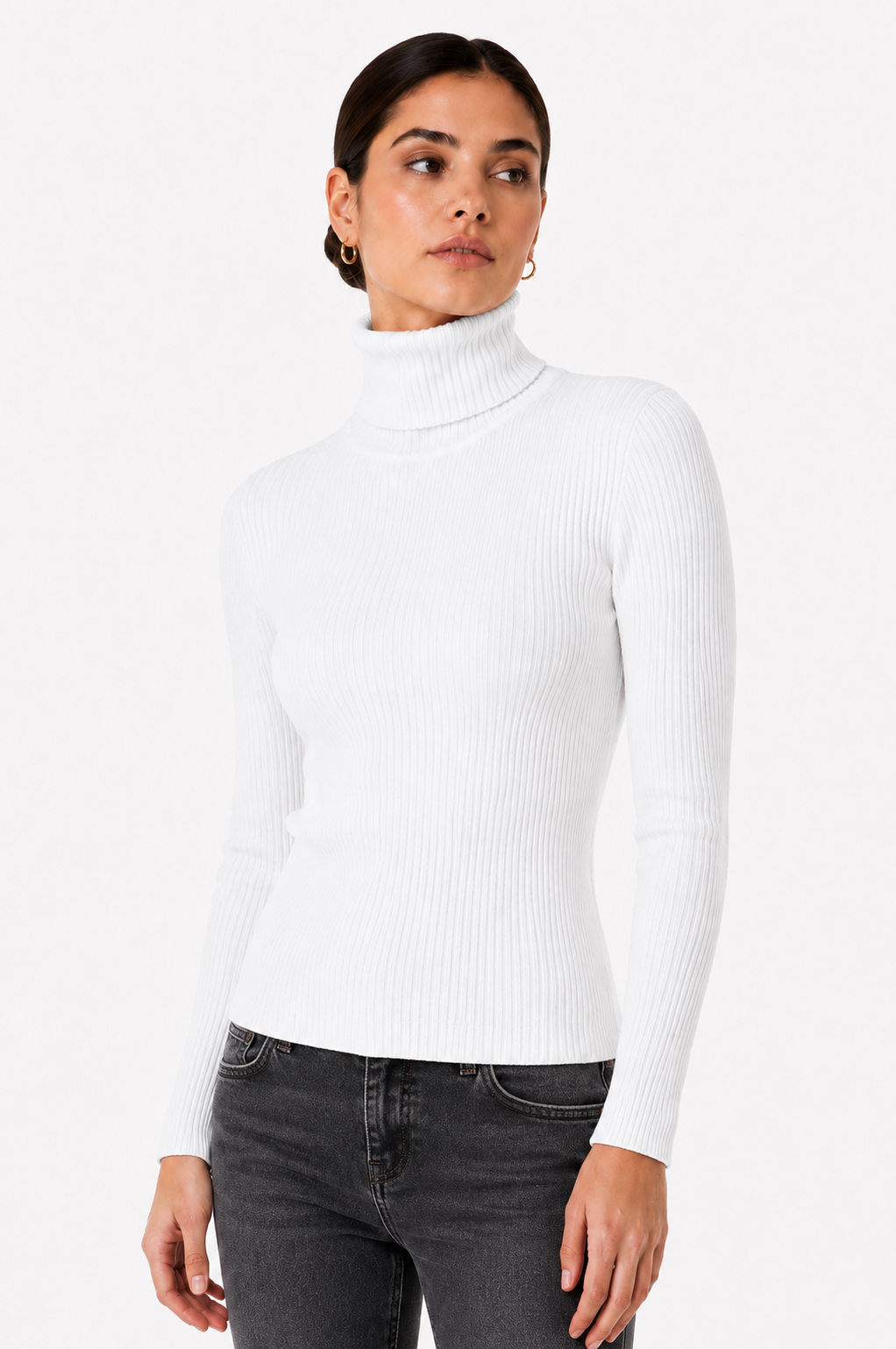 Ladies Polo Neck - White