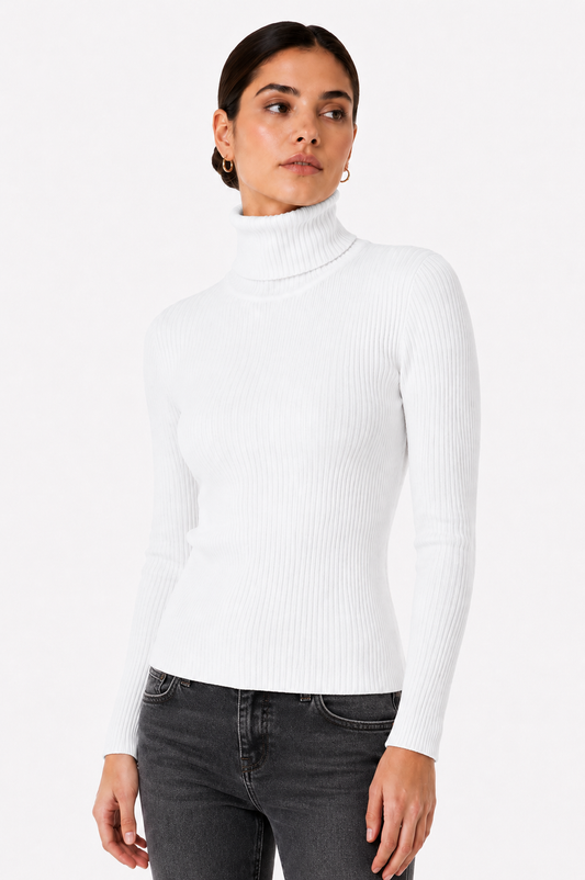 Ladies Polo Neck - White