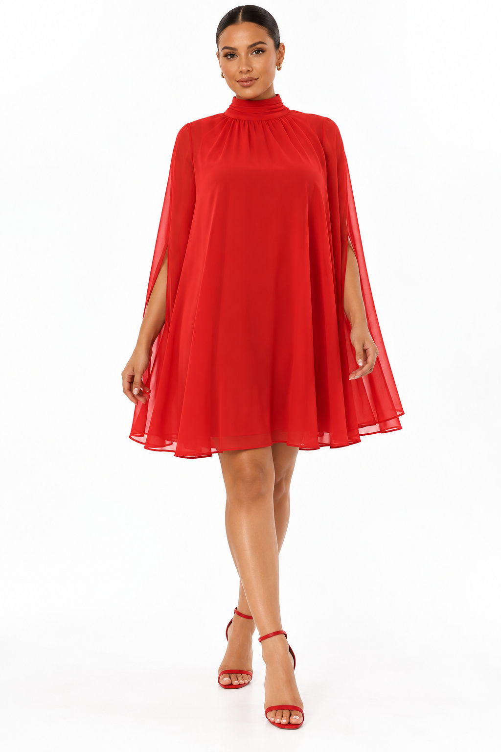 Chiffon Dress | Red