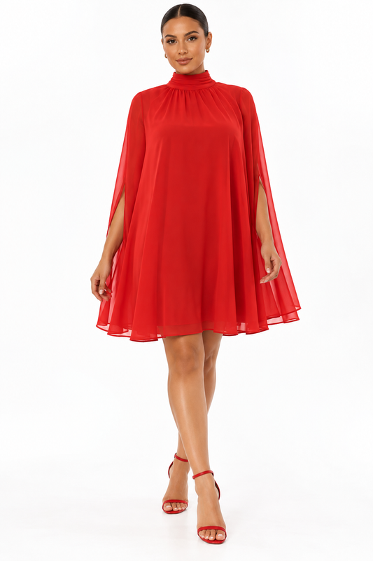 Chiffon Dress | Red