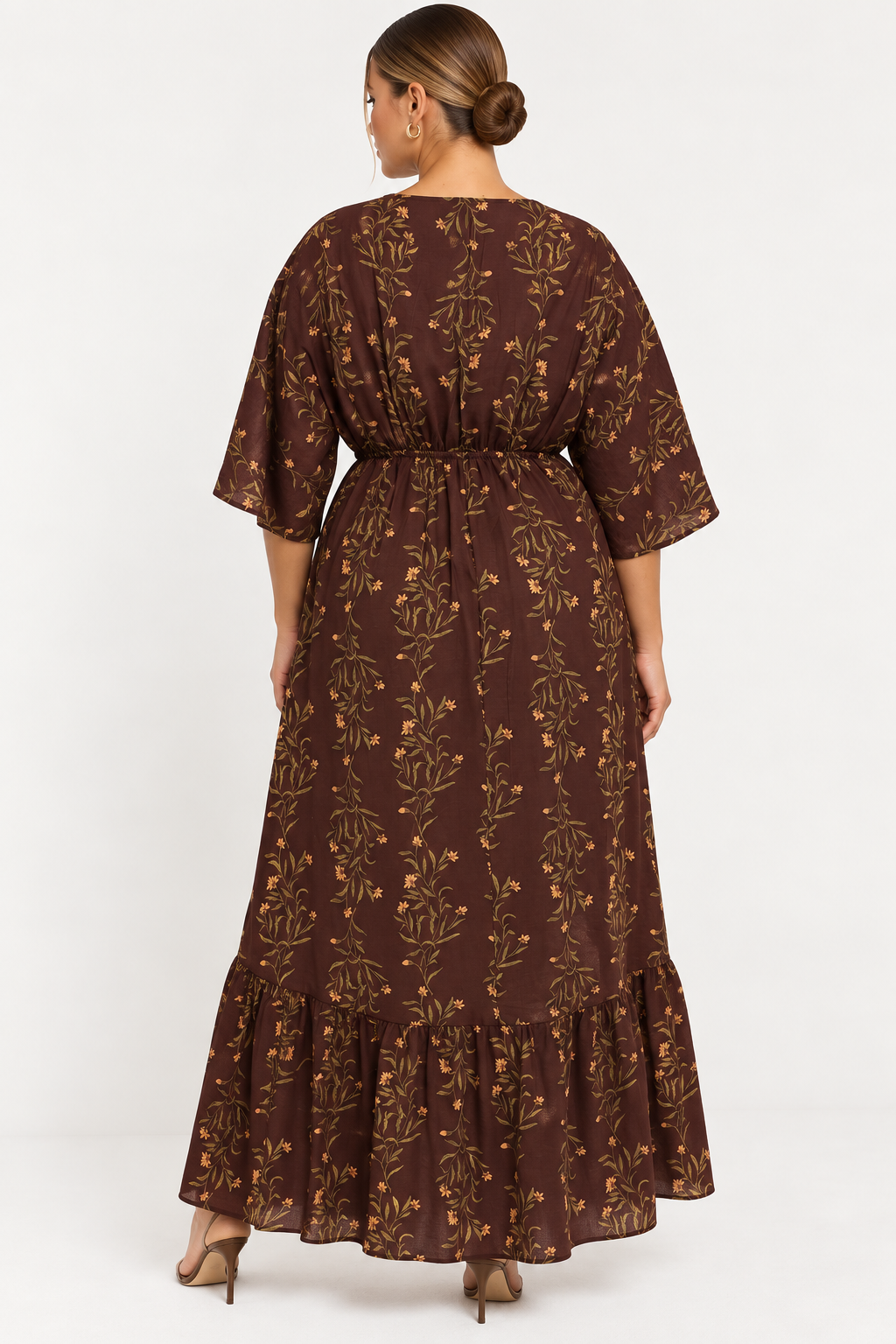 The Amara Botanical Dress - Brown