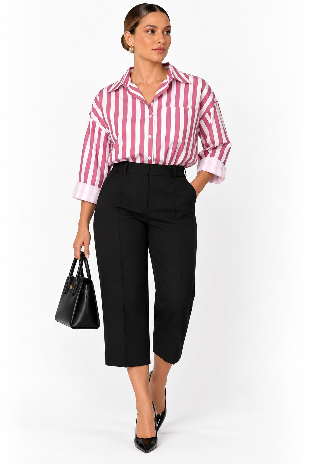 Sheer Stripe Shirt | Pink