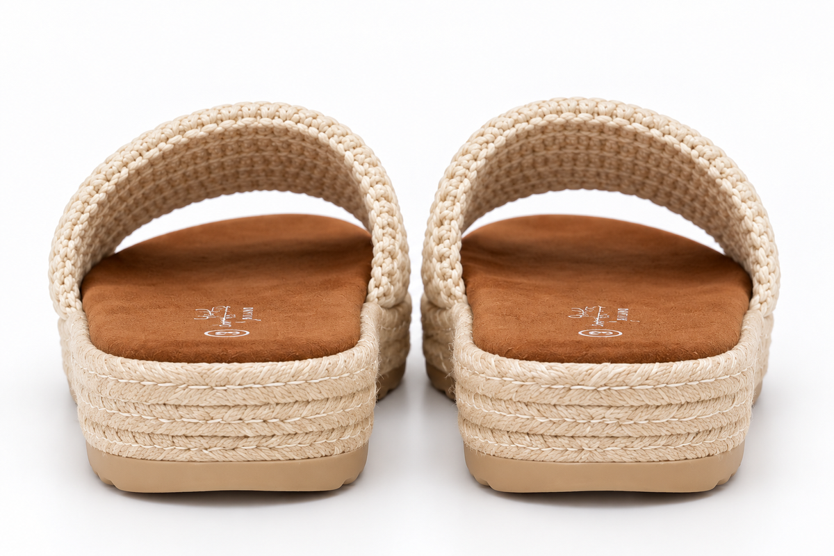Woven Platform Slide | Cream