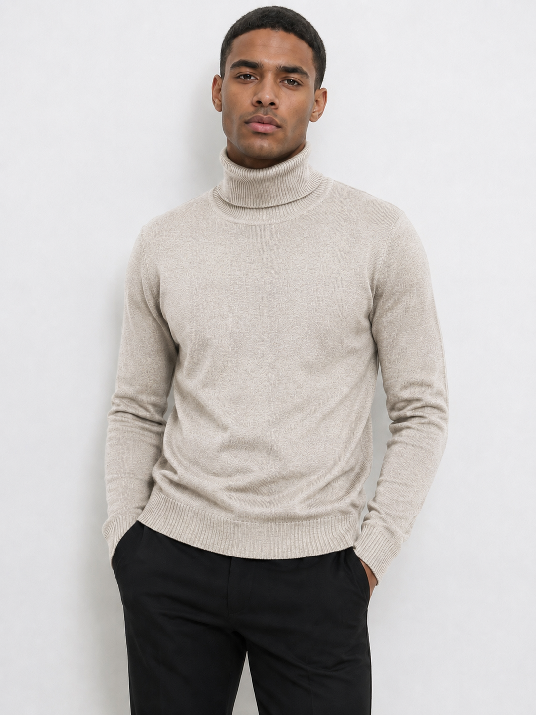 Men’s Polo Neck - Oatmeal