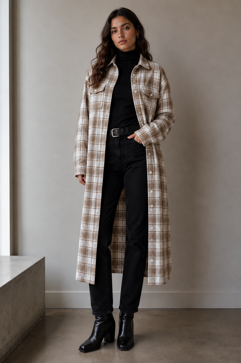 Long Shacket - Brown