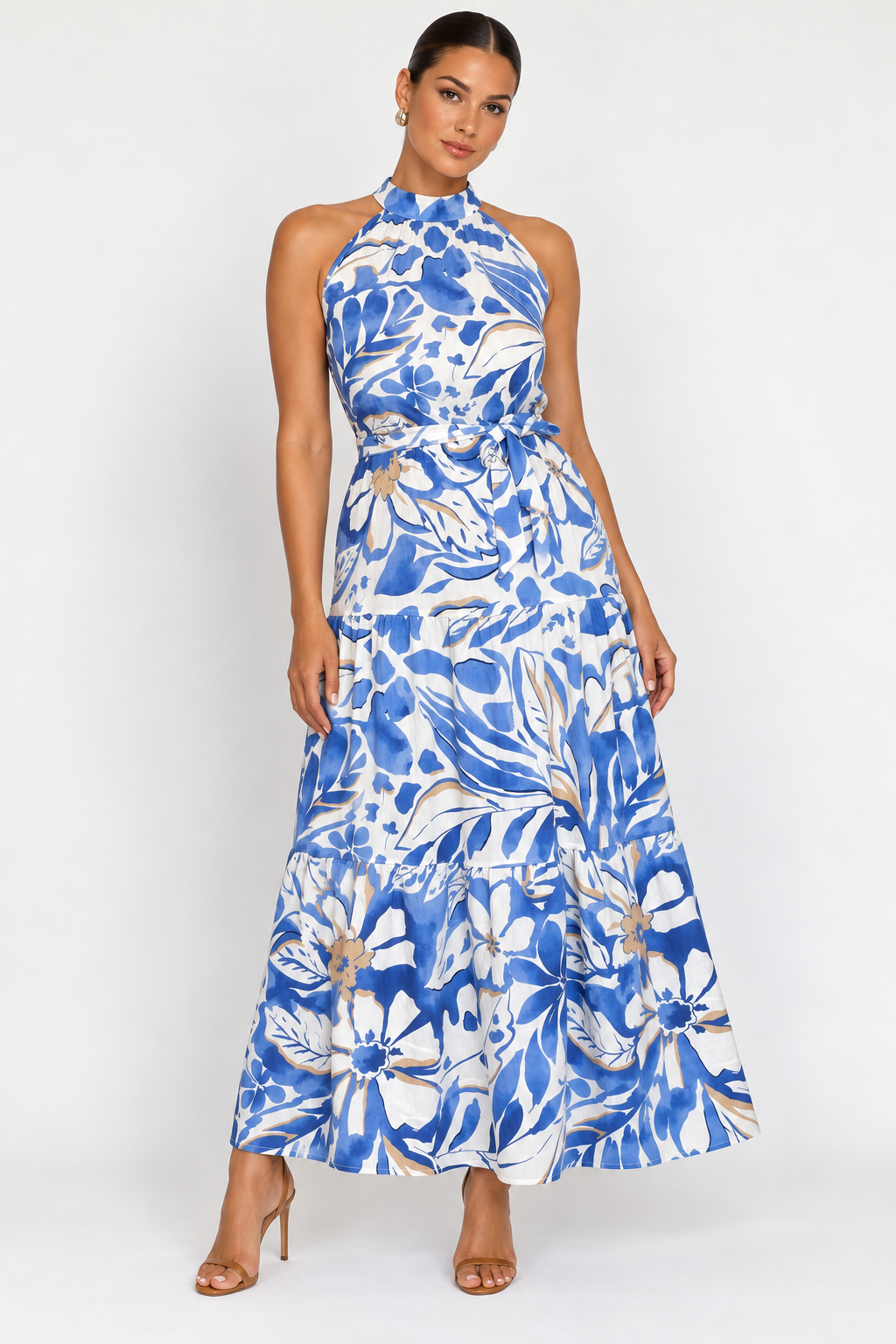 The Aurelia Halter Dress | Blue
