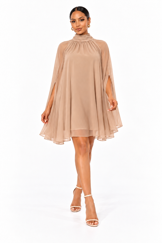 Chiffon Dress | Beige