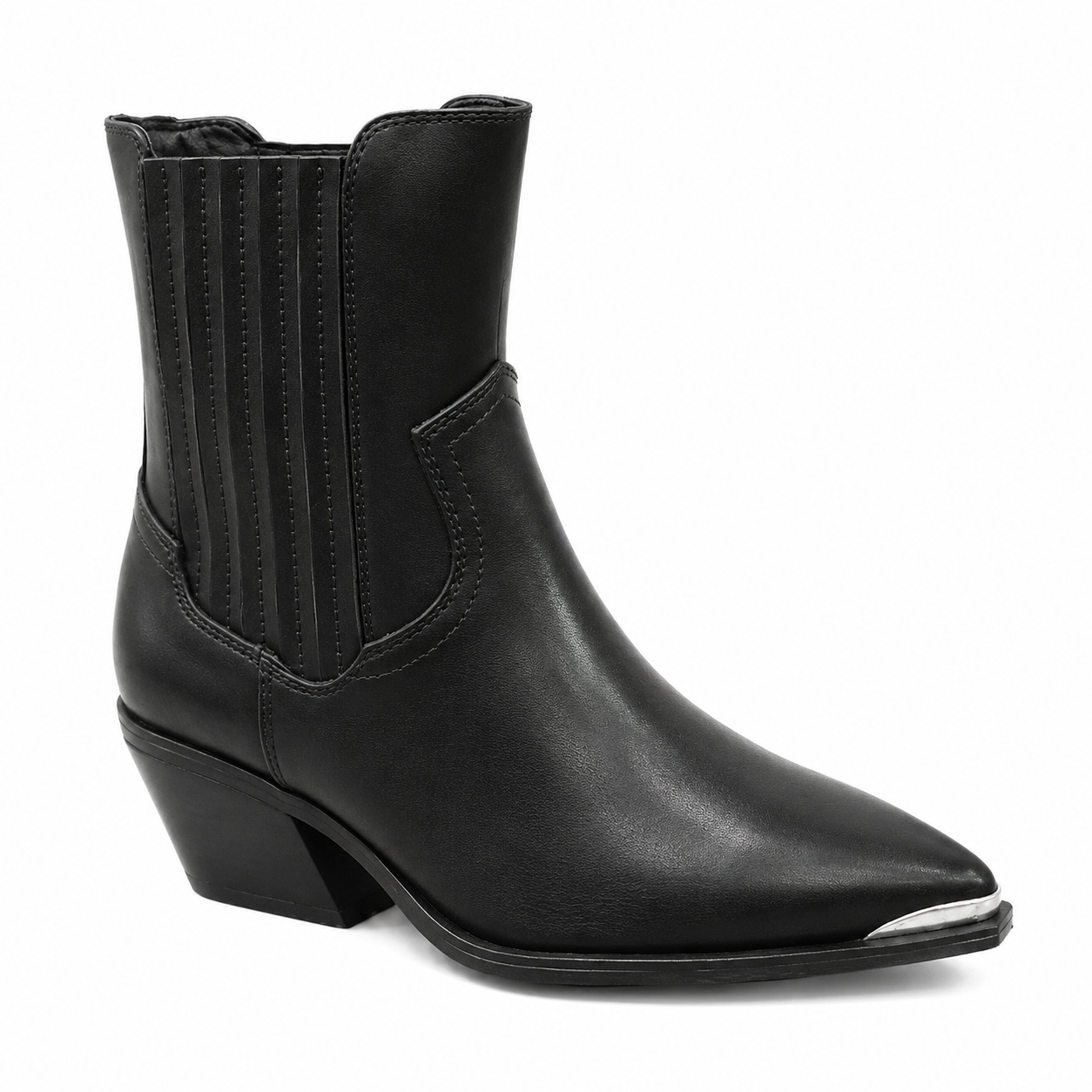[European Brand] Black Western Mid-Calf Boot