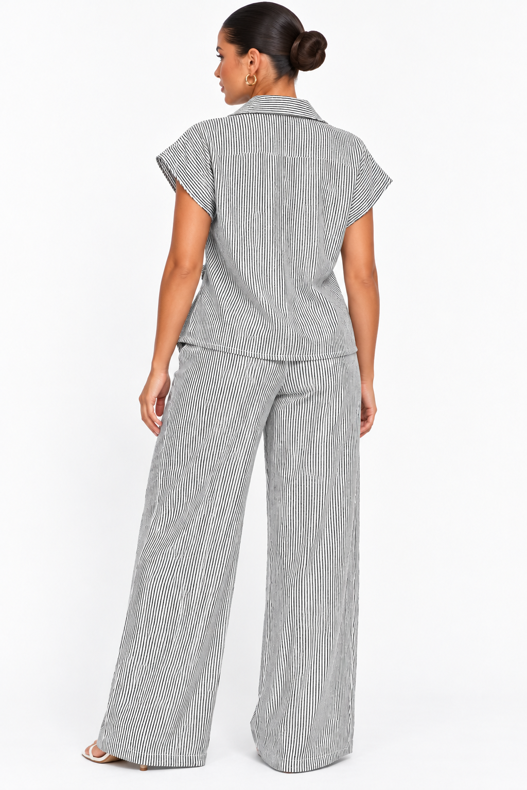 Stripe Co-Ord Set | White & Black
