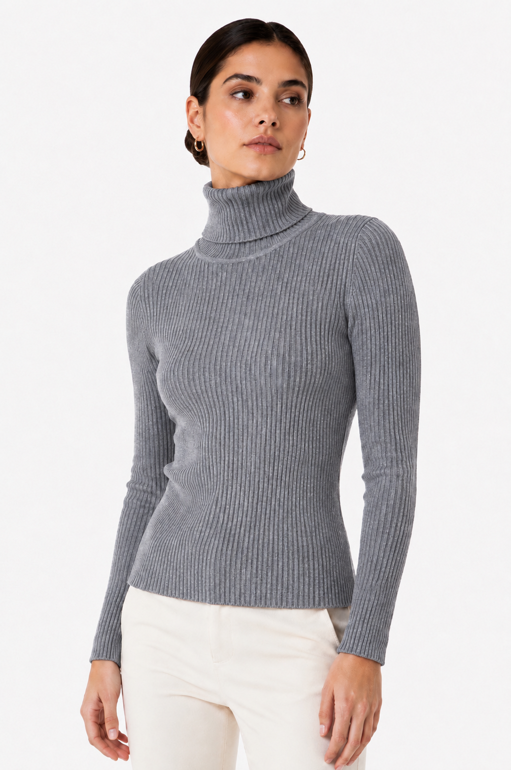 Ladies Polo Neck - Grey