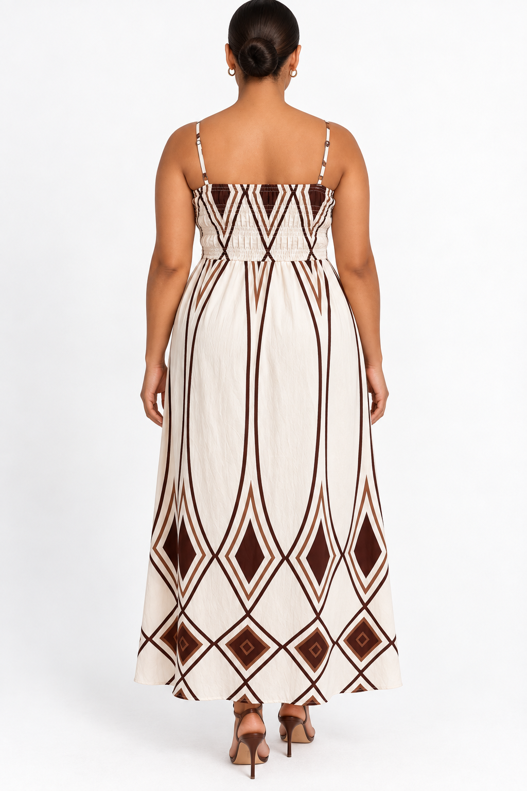 The Amara Geo Dress - Beige