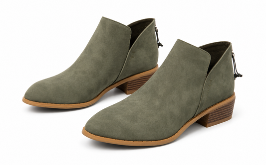 V-Cut Ankle Boot | Green