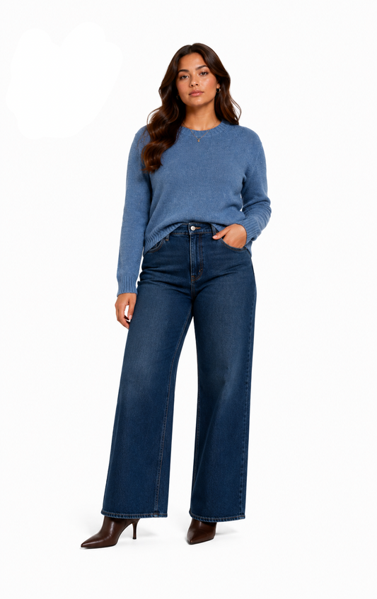 Unisex Crew Neck Knit - Blue
