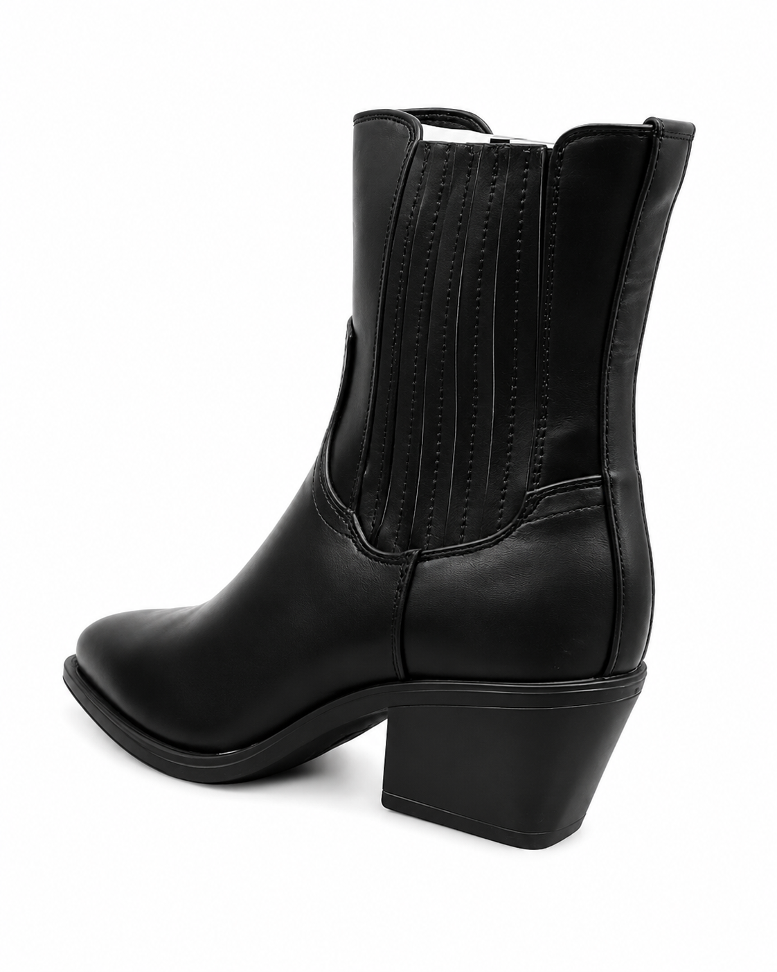 [European Brand] Black Western Mid-Calf Boot