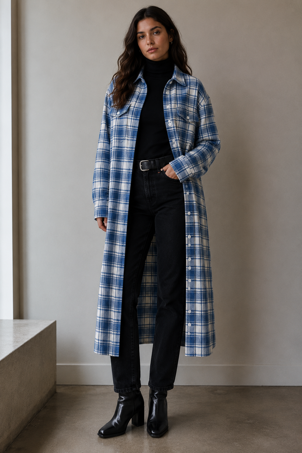 Long Shacket - Blue