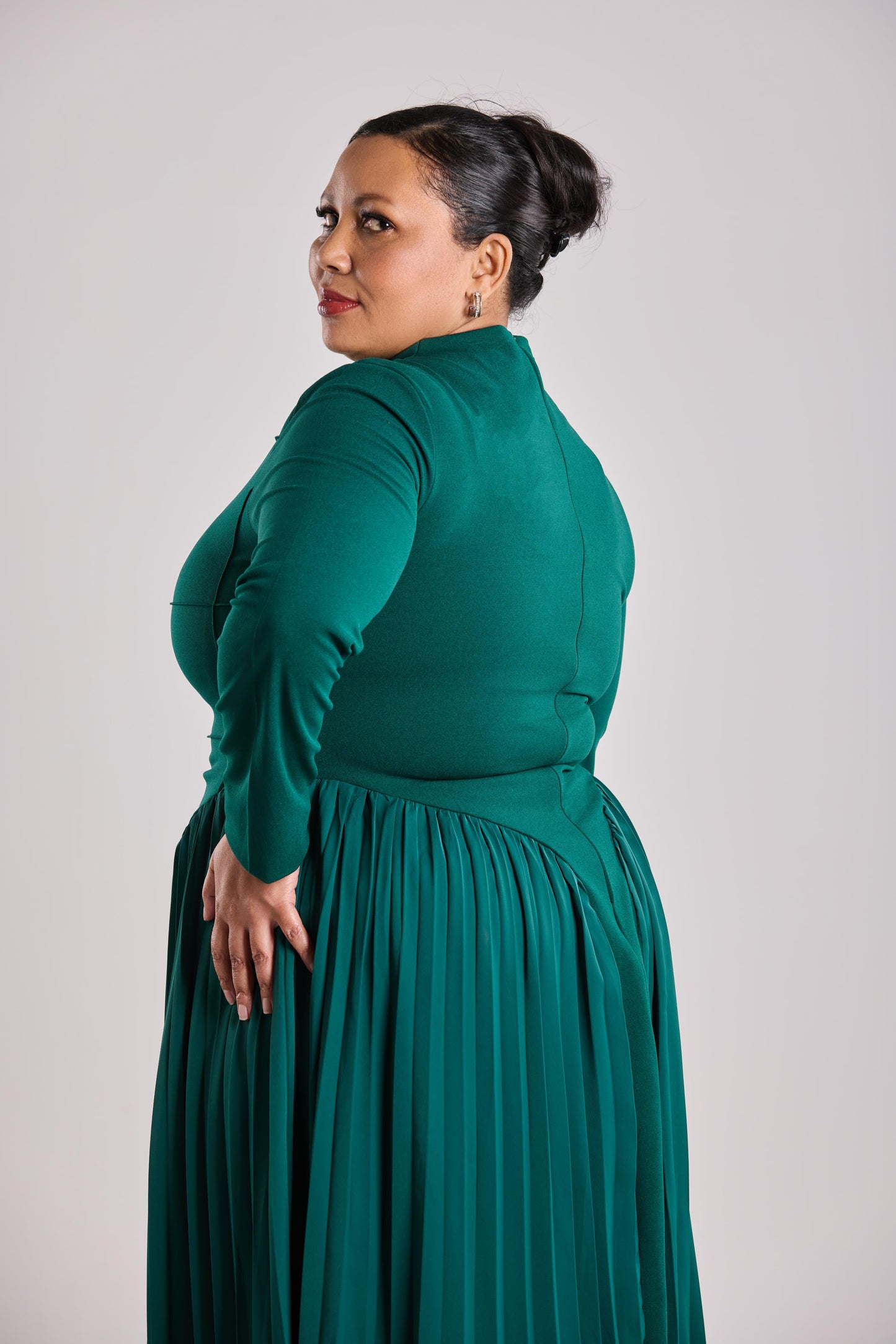 Enchanted Emerald Green Pleated Dress