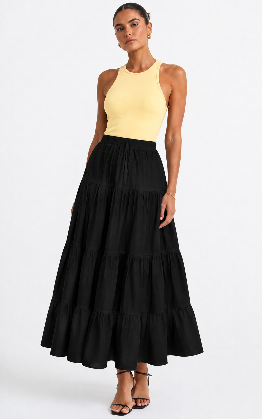 Tiered Maxi Skirt | Black