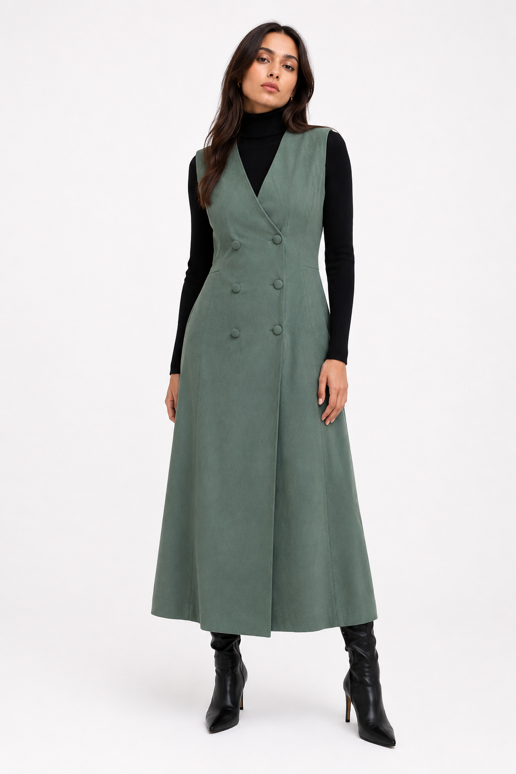 Melton Dress - Green