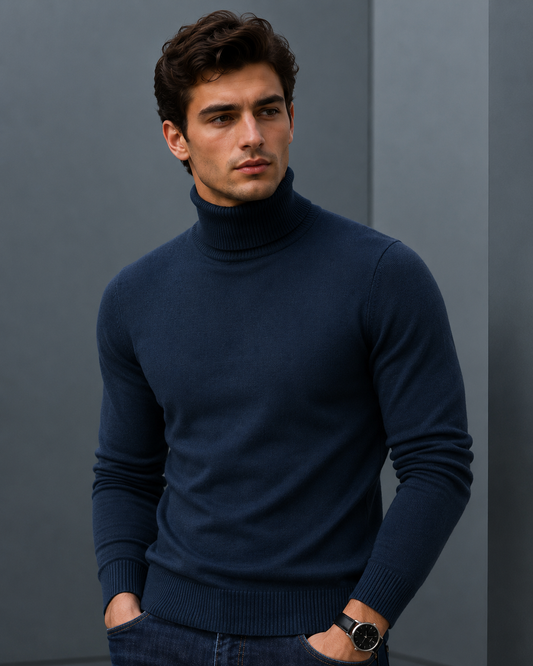 Men’s Polo Neck - Navy Blue