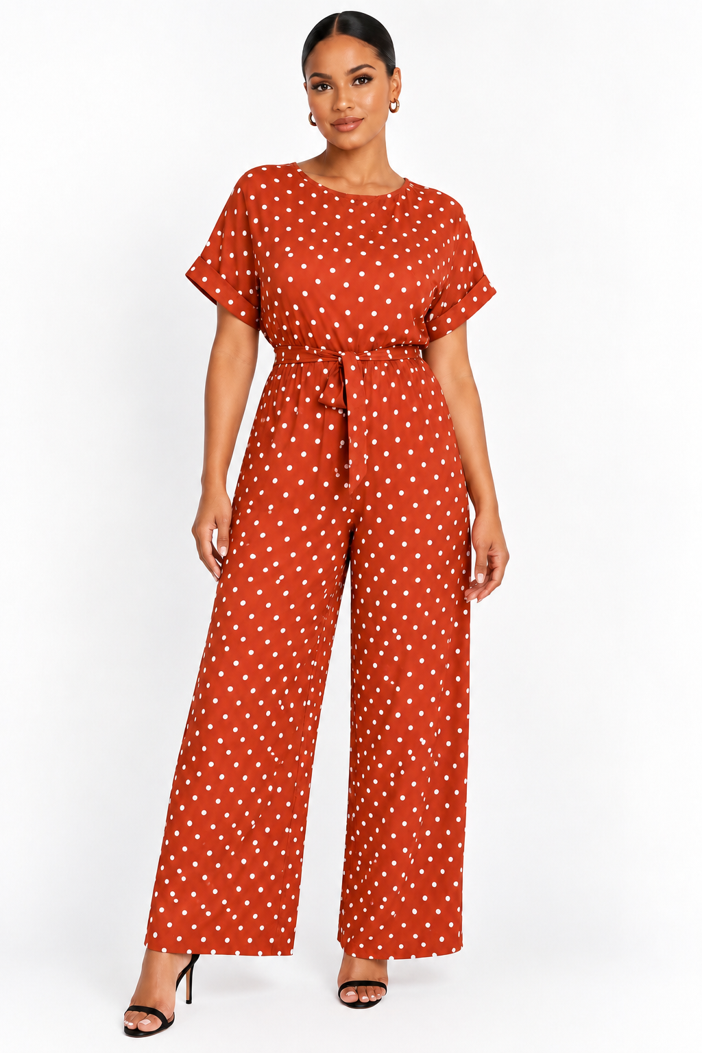 Polka Dot Jumpsuit – Rust