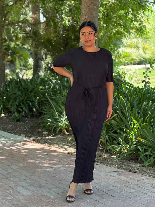 Black Pleated Dress