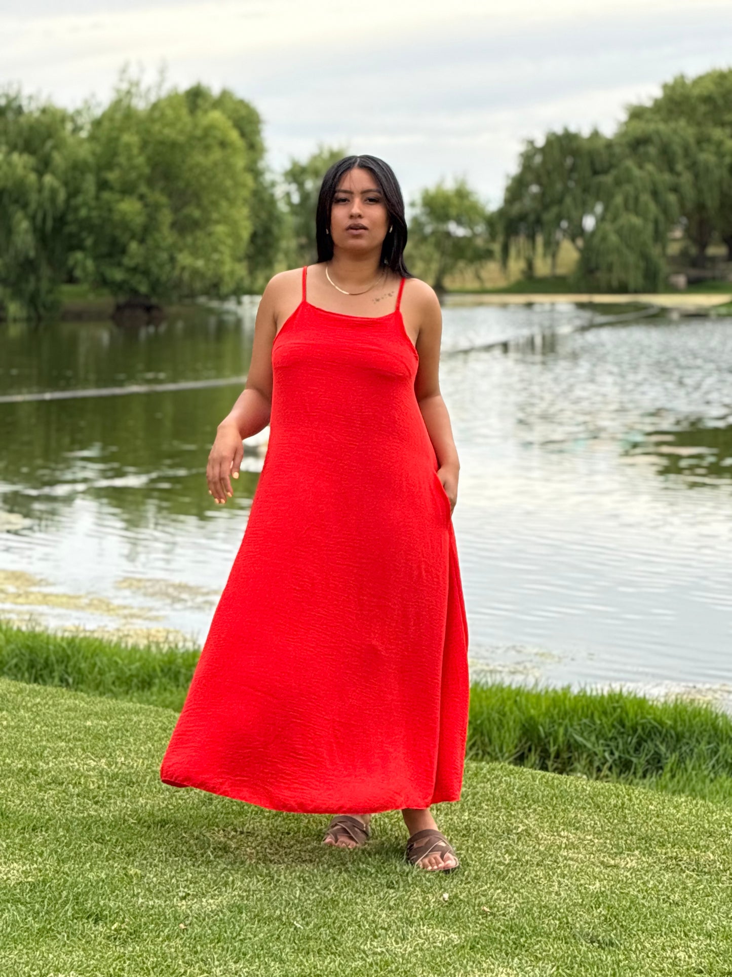 Oasis Maxi Dress – Coral