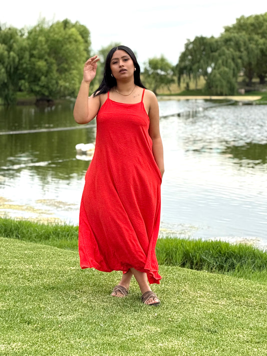 Oasis Maxi Dress – Coral