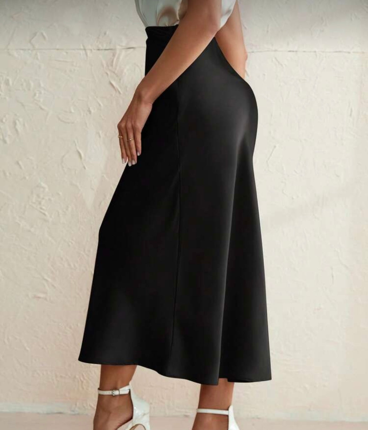 Satin Slip Skirt - Black