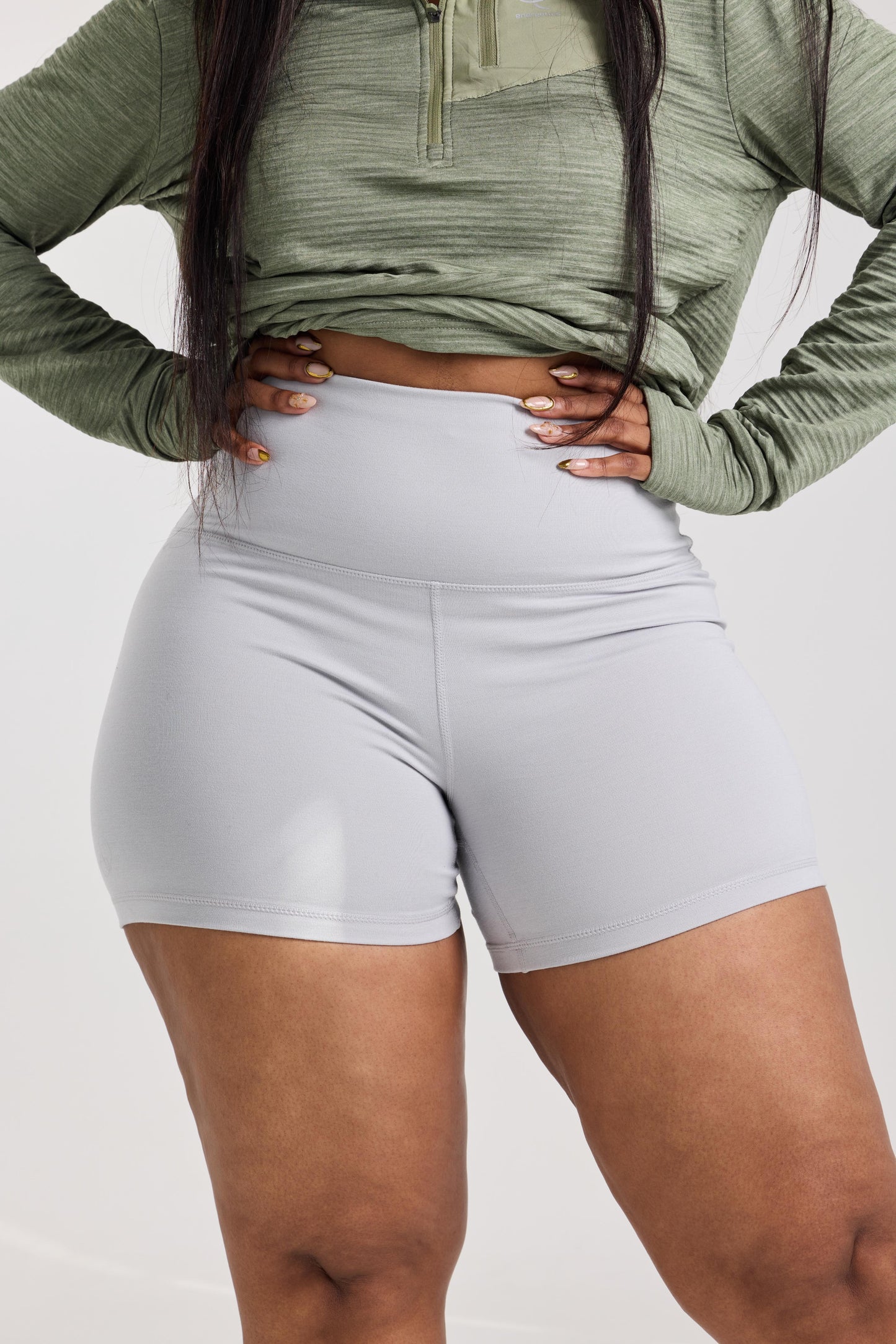 Yogalicious Lux High-Rise Training Shorts - Grey