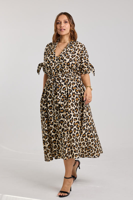 The Savannah Leopard Midi Dress