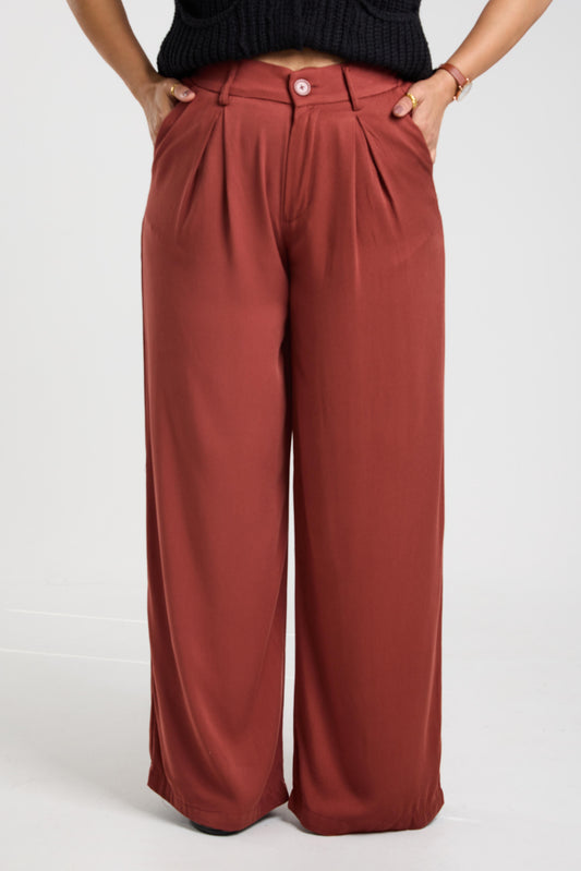 Terracotta Wide-Leg Trouser