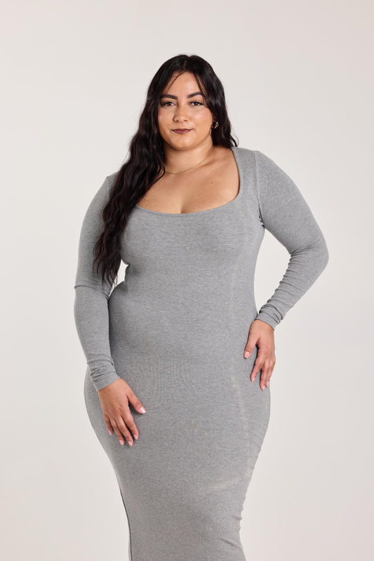 Cloud Grey Curve Dress
