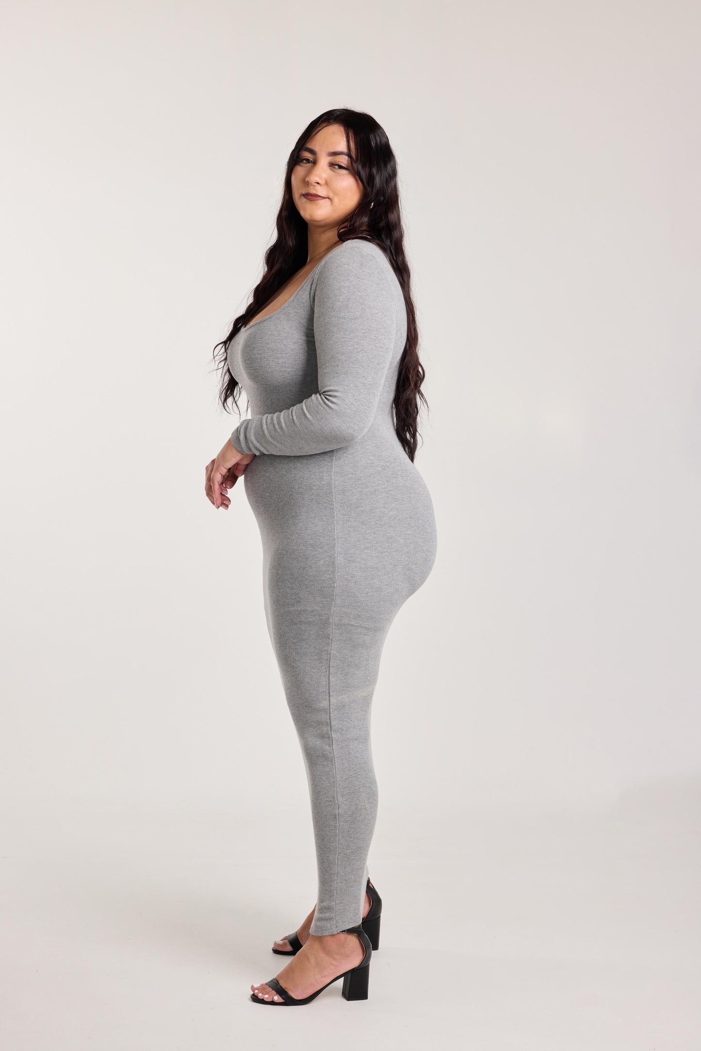 Cloud Grey Curve Dress